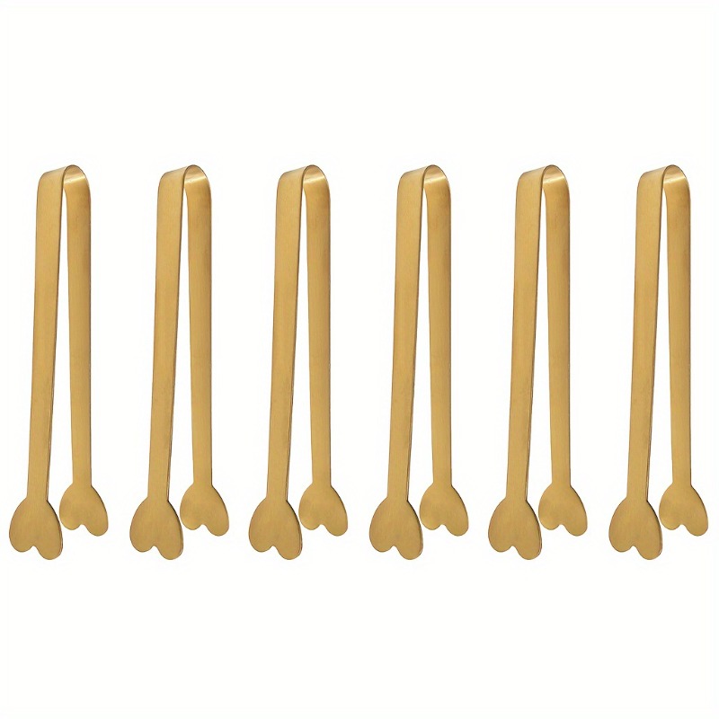 Coffee Tea Sugar Set - 4/6PCS Stainless Steel Heart-Shaped Mini Tongs