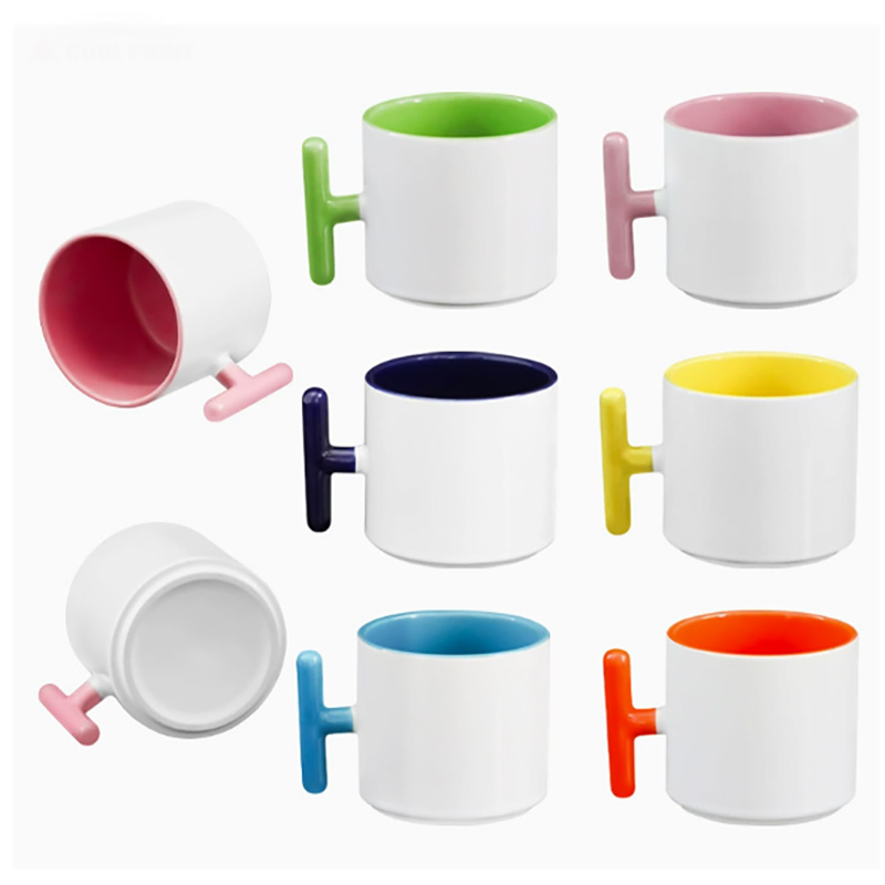 T And Tea Coffee - 2PCS Creativity T-shaped handle ceramic mug