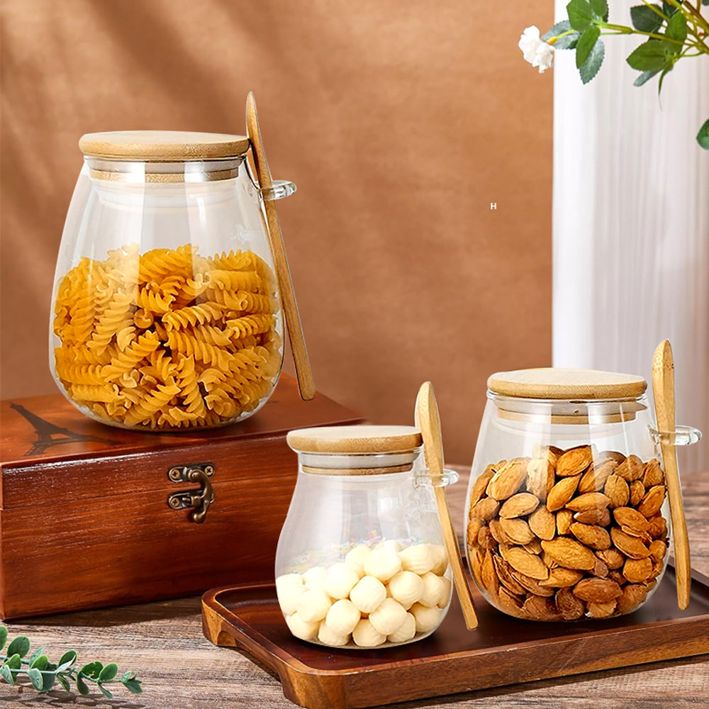 34oz sealed glass jar with spo - Coffee Tea And Sugar Canister Set ulasan dan harga