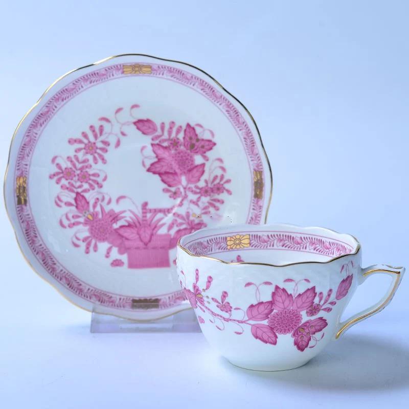 Classical Cup and Saucer Flowe - Coffee Tea Gift Basket ulasan dan harga