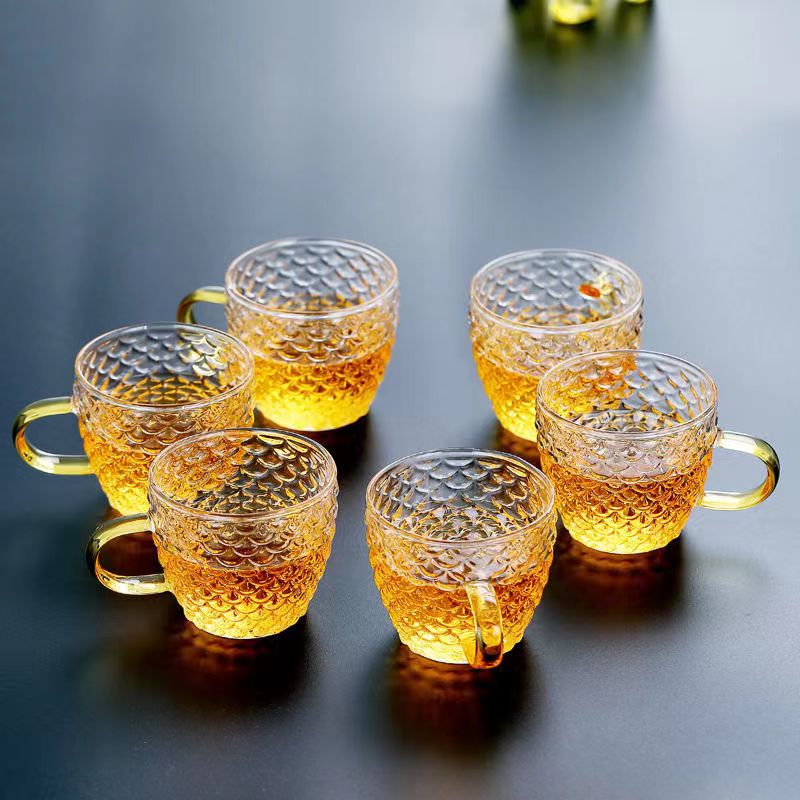 Glass Tea Cups small Cups Home - Coffee Tea Sugar Set ulasan dan harga