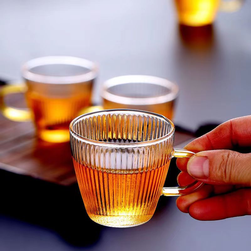 Glass Tea Cups small Cups Home - Coffee Tea Sugar Set ulasan dan harga