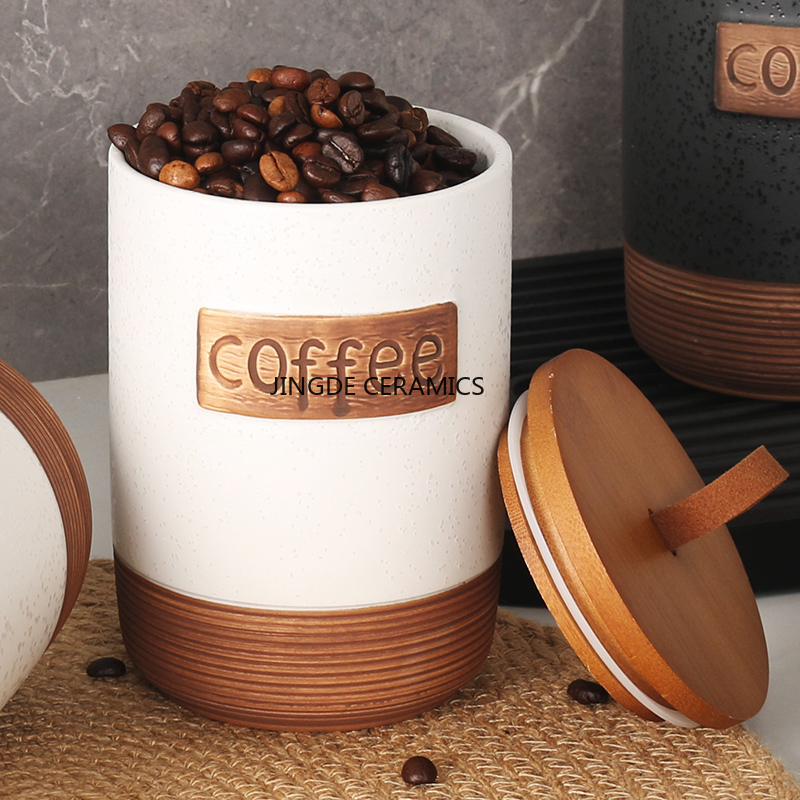1pc Ceramic sealed jar Coffee  - Coffee Tea And Sugar Canister Set ulasan dan harga