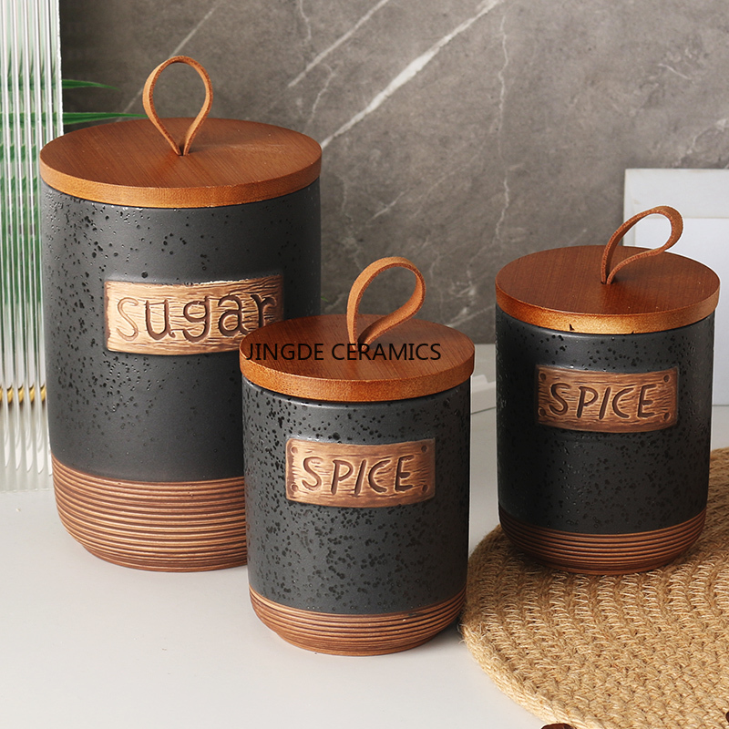 1pc Ceramic sealed jar Coffee  - Coffee Tea And Sugar Canister Set ulasan dan harga