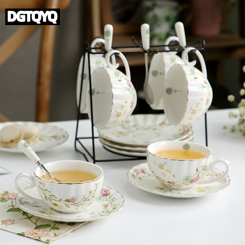 2Pcs Vintage Floral Ceramic Co - Coffee Tea Latte ulasan dan harga