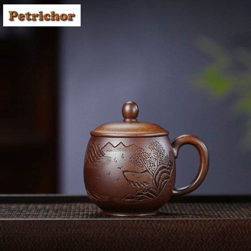 230ml Yixing Purple Clay Wood- - Coffee Tea Latte ulasan dan harga