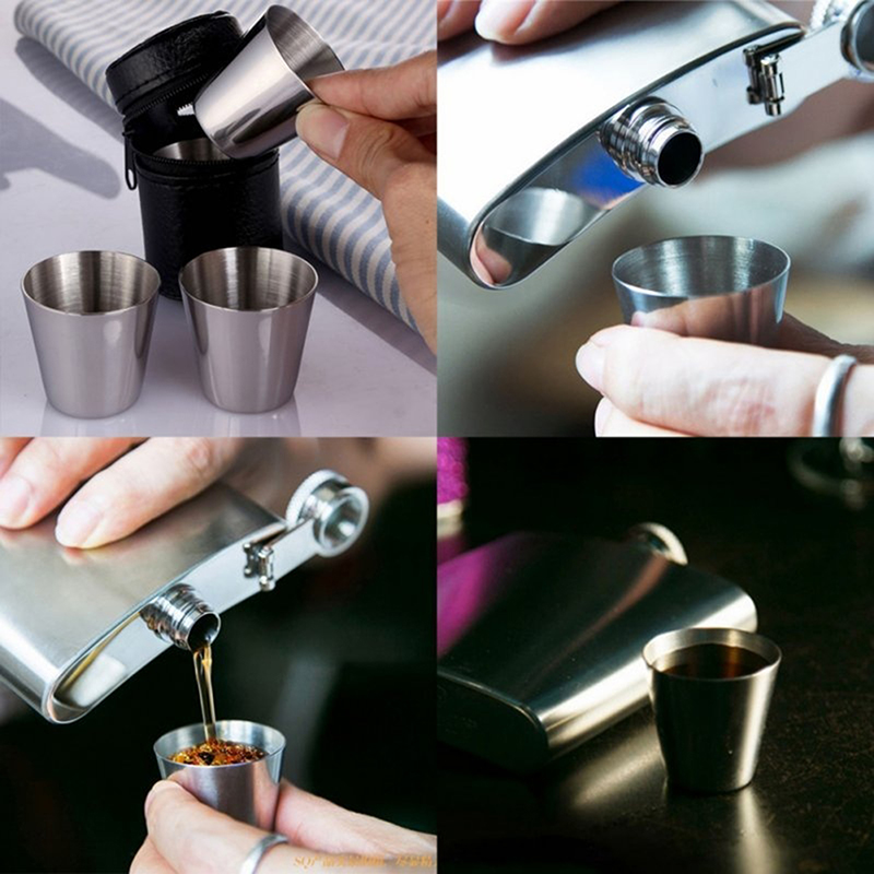 4/6Pcs Stainless Steel Cups Mi - Coffee Tea And Sugar Canister Set ulasan dan harga
