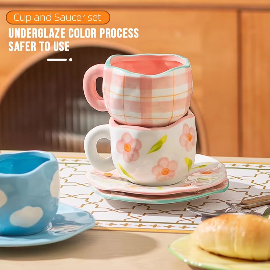 Hand‑Painted Flower Ceramic Co - Coffee Tea Friends ulasan dan harga