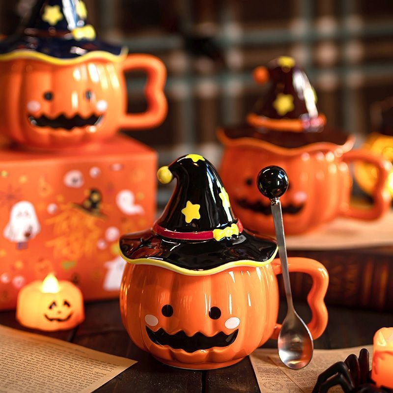 Ceramic Pumpkin Mug Cup Witch  - Coffee Tea Friends ulasan dan harga