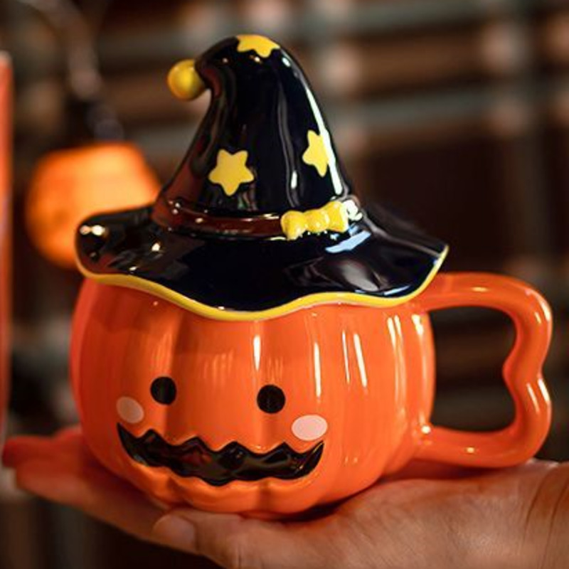 Ceramic Pumpkin Mug Cup Witch  - Coffee Tea Friends ulasan dan harga