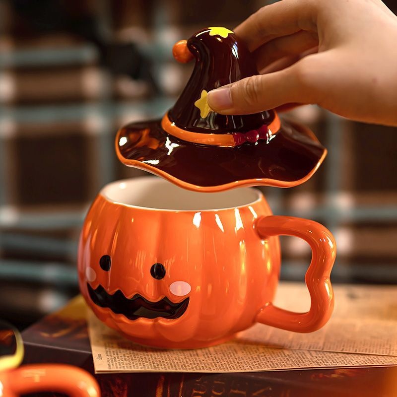 Ceramic Pumpkin Mug Cup Witch  - Coffee Tea Friends ulasan dan harga