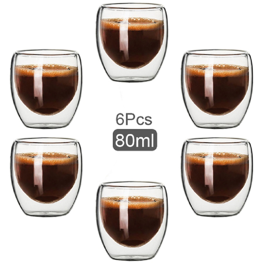 Double Walled Glass Coffee Mug - Coffee Tea Sugar Set ulasan dan harga