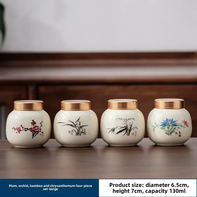 4PCS/LOT Boutique ceramics Tea - Coffee Tea And Sugar Canister Set ulasan dan harga
