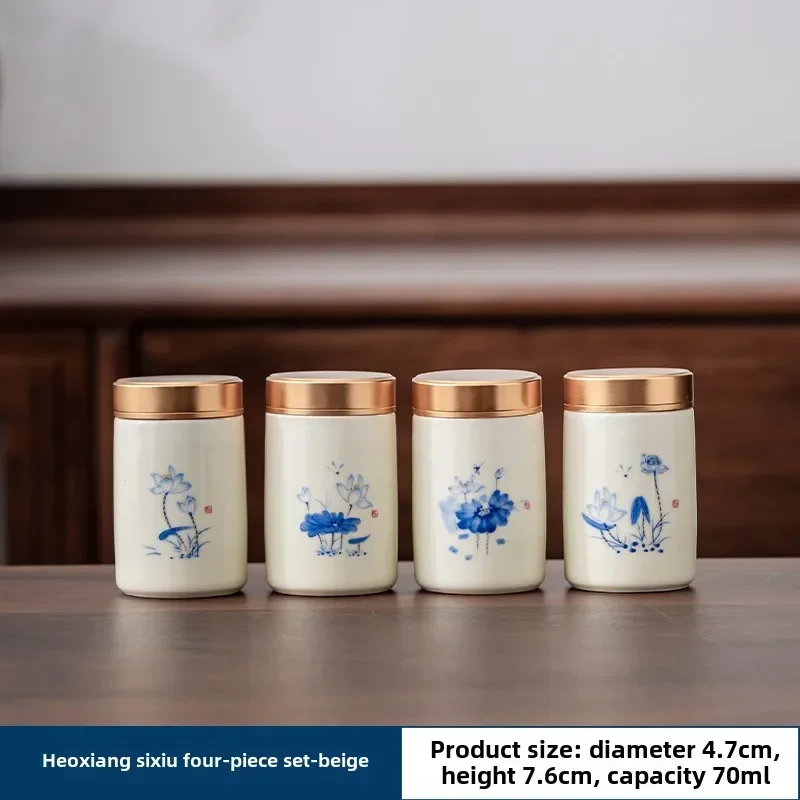 4PCS/LOT Boutique ceramics Tea - Coffee Tea And Sugar Canister Set ulasan dan harga