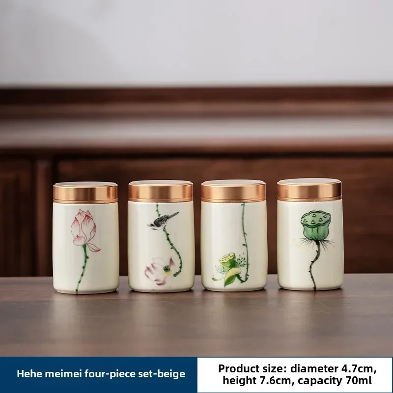 4PCS/LOT Boutique ceramics Tea - Coffee Tea And Sugar Canister Set ulasan dan harga