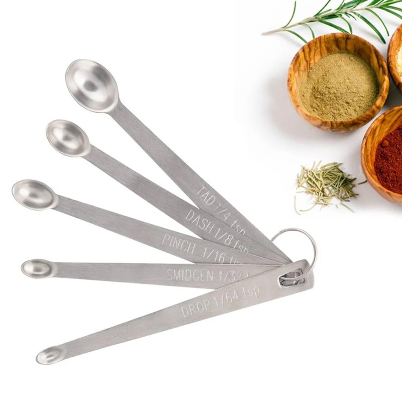 5pcs/Set Small Measuring Spoon - Coffee Tea And Sugar Canister Set ulasan dan harga