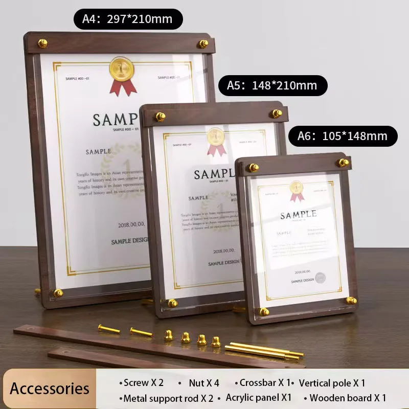 Custom A4 A5 Wood‑Grain Acryli - Coffee Tea Menu ulasan dan harga