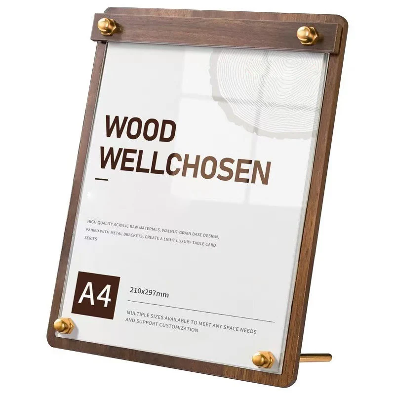 Custom A4 A5 Wood‑Grain Acryli - Coffee Tea Menu ulasan dan harga