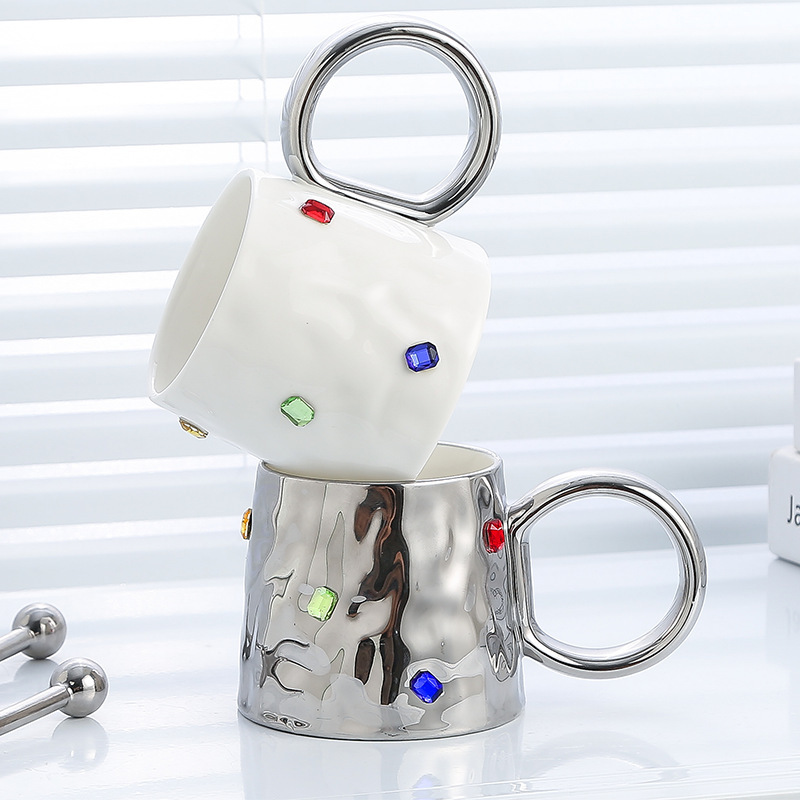 Gemstone Ceramic Mug Coffee Mu - Coffee Tea Friends ulasan dan harga