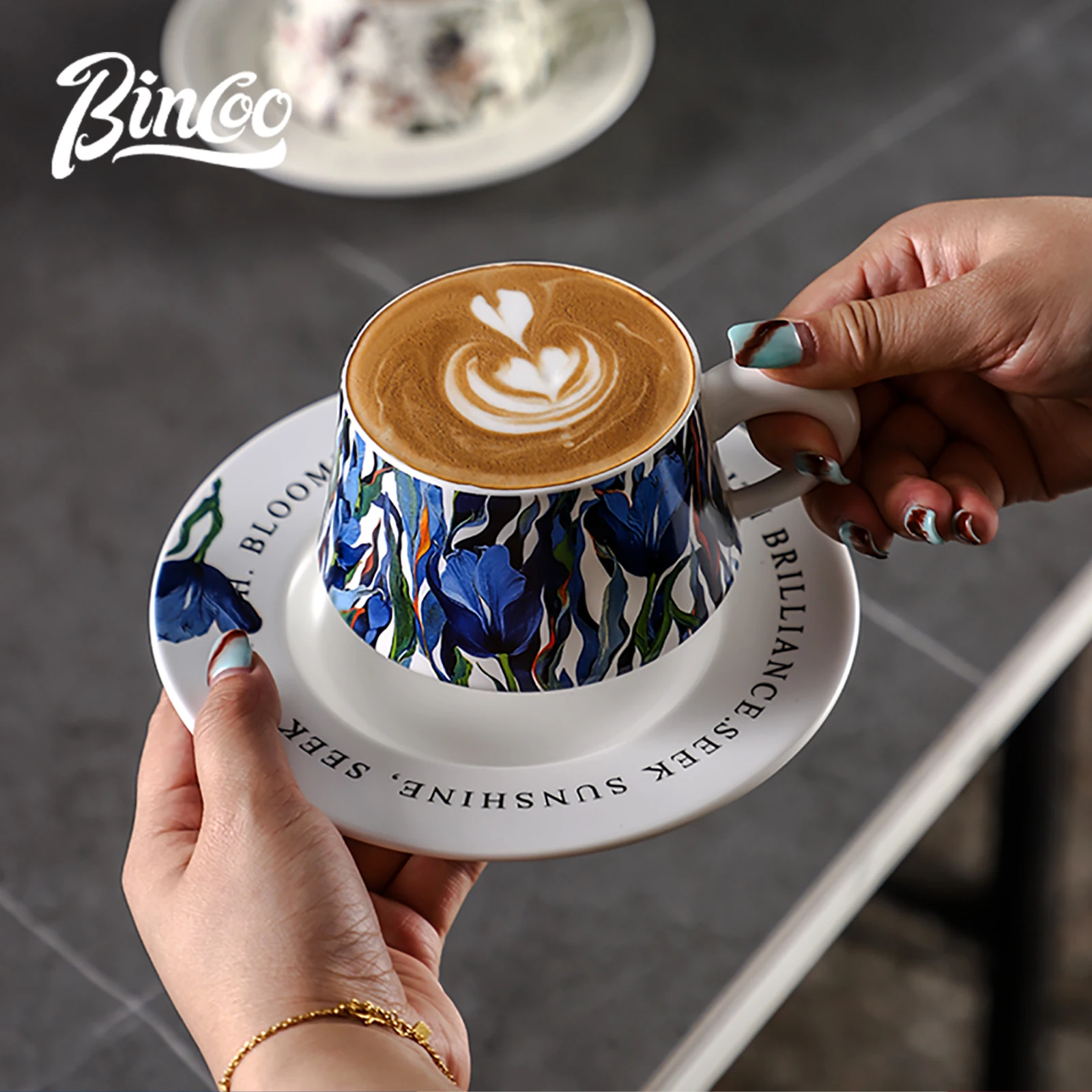 BINCOO 260ml Ceramic Coffee Cu - Coffee Tea Latte ulasan dan harga