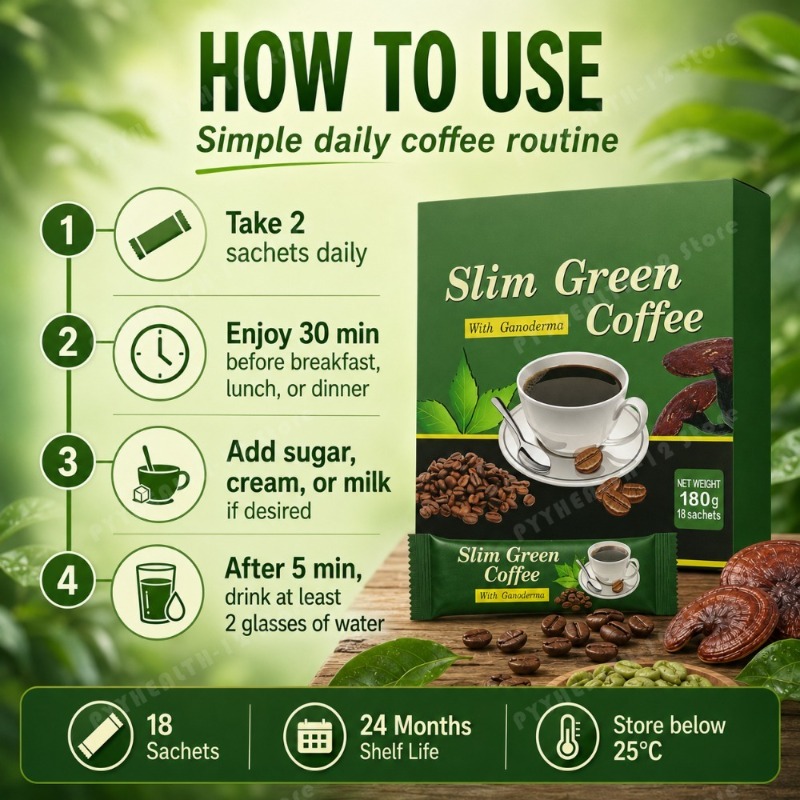Slim Green Coffee Ganoderma Gr - Coffee Tea For Weight Loss ulasan dan harga