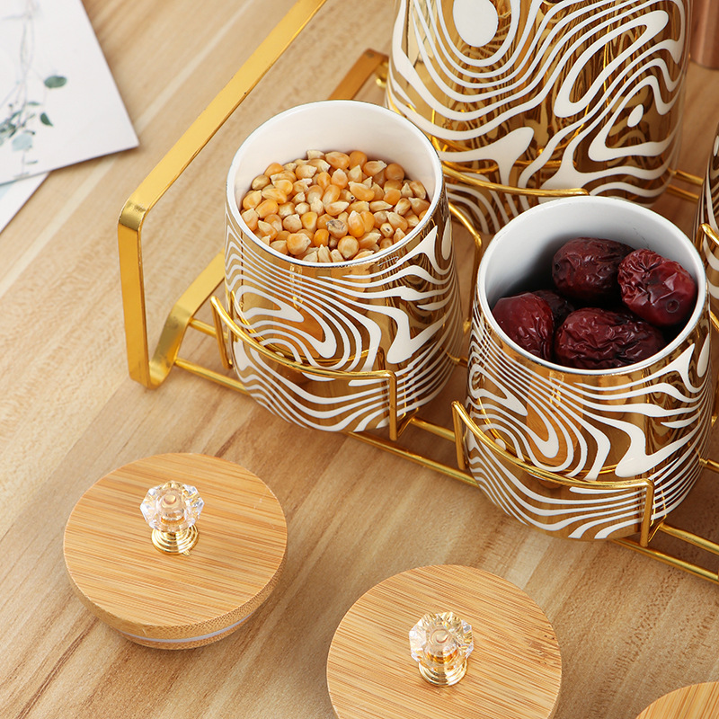 Set of 7 Color Glazed Ceramic  - Coffee Tea And Sugar Canister Set ulasan dan harga