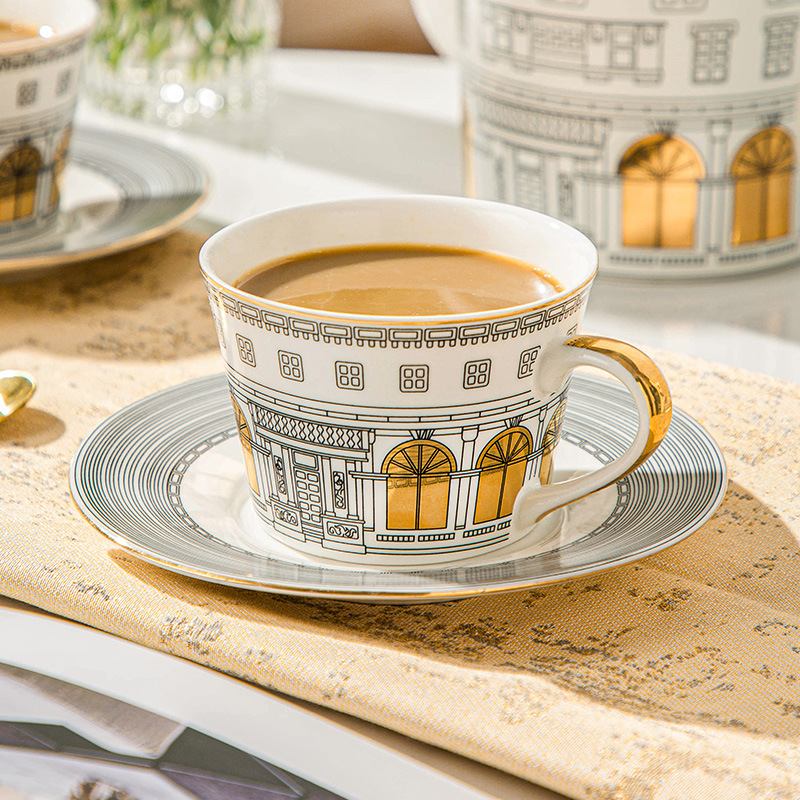Architectural Cup and Saucer C - Coffee Tea Sugar Set ulasan dan harga