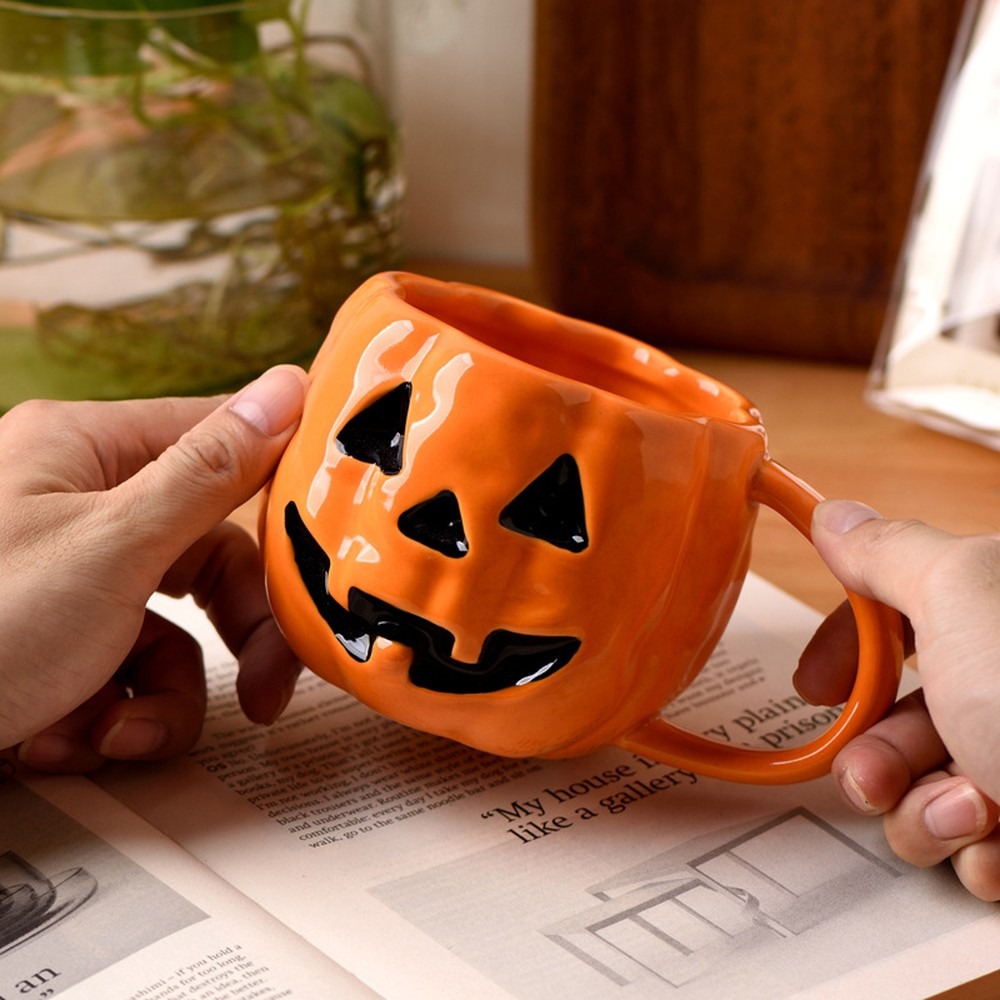 Halloween Pumpkin Ghost Cerami - Coffee Tea Friends ulasan dan harga