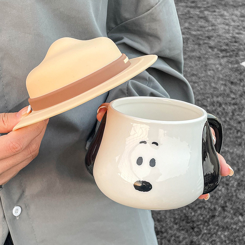 Snoopy Ceramic Mug Kawaii Cart - Coffee Tea Friends ulasan dan harga